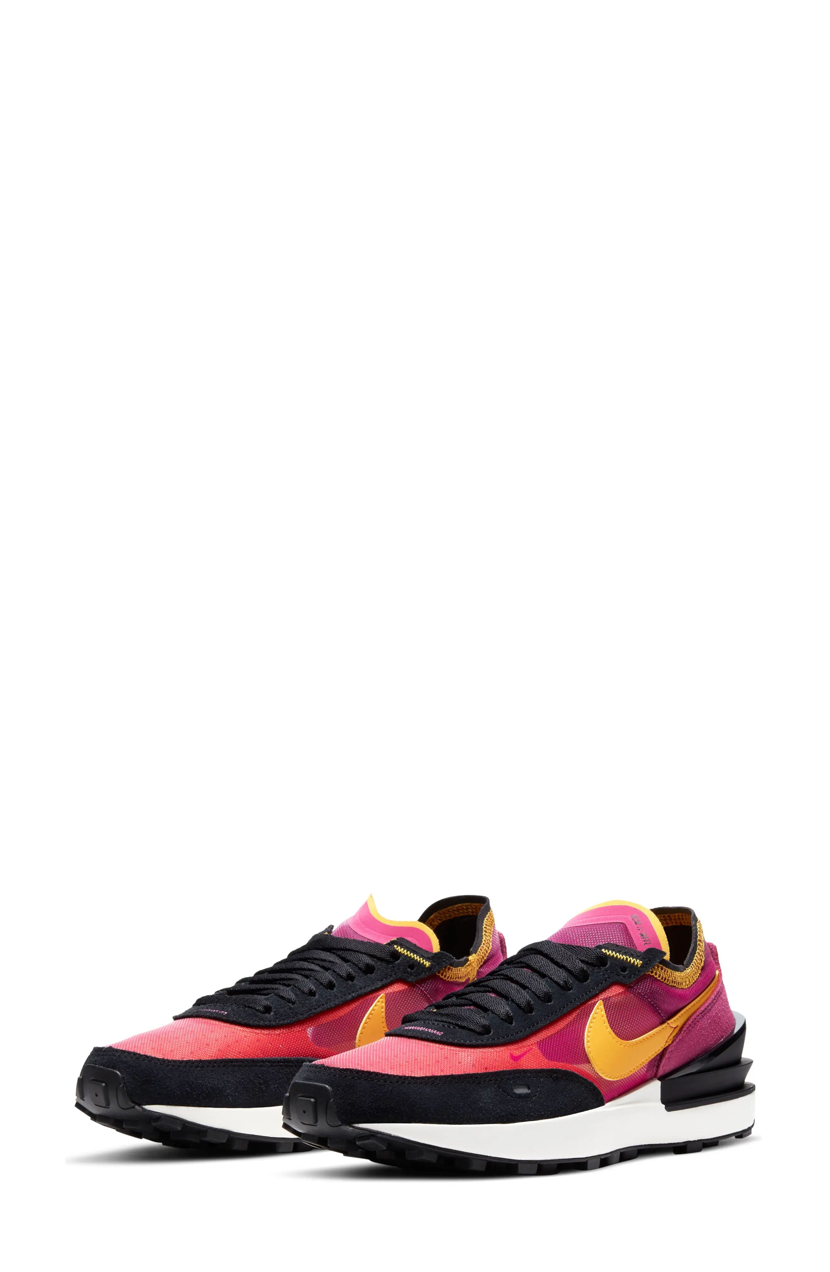 Nike Waffle One Sneaker, Size 10 in Active Fuchsia/Gold/Black at Nordstrom | Nordstrom