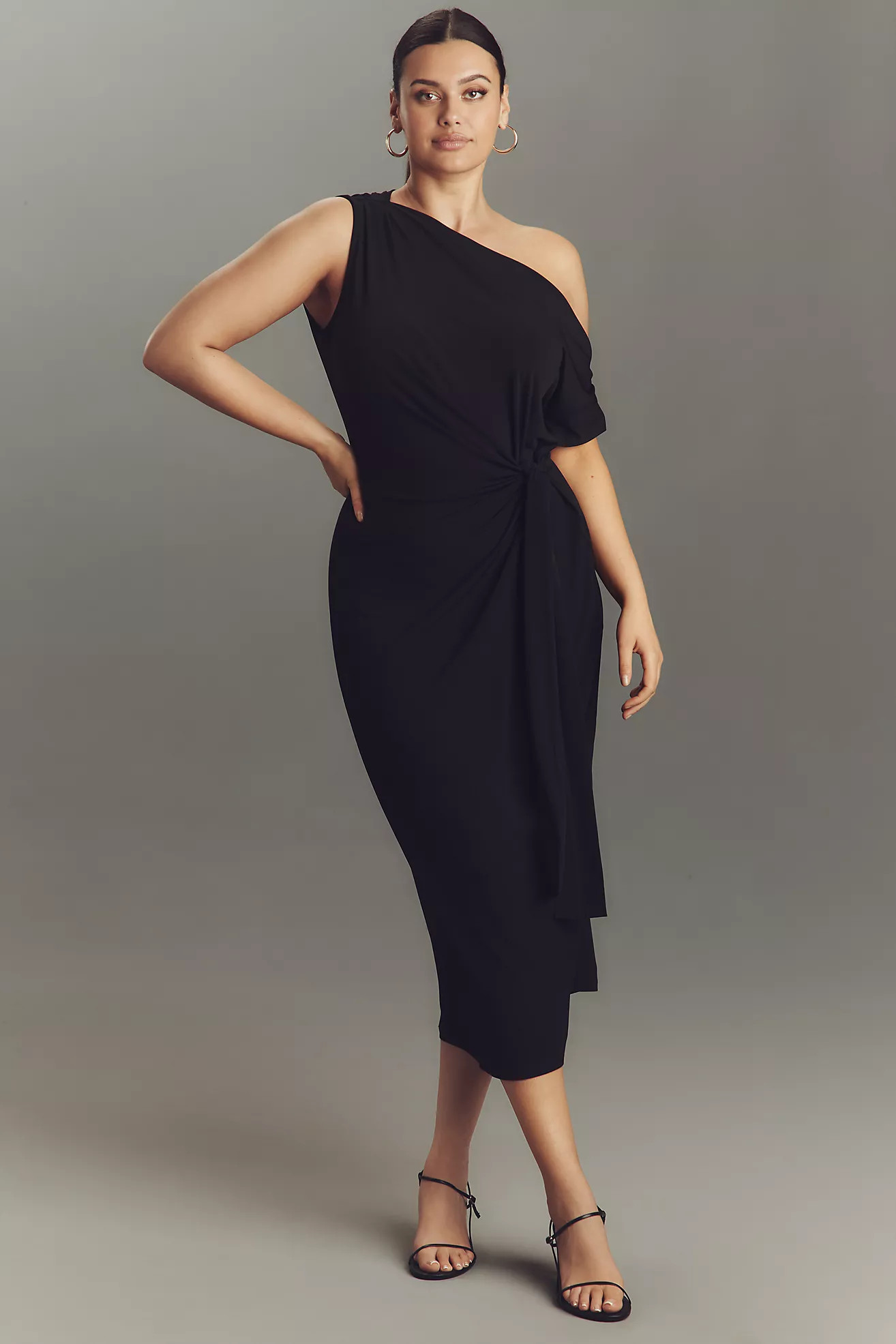 Eloquii Plus One-Shoulder Twist-Front Midi Dress | Anthropologie (US)