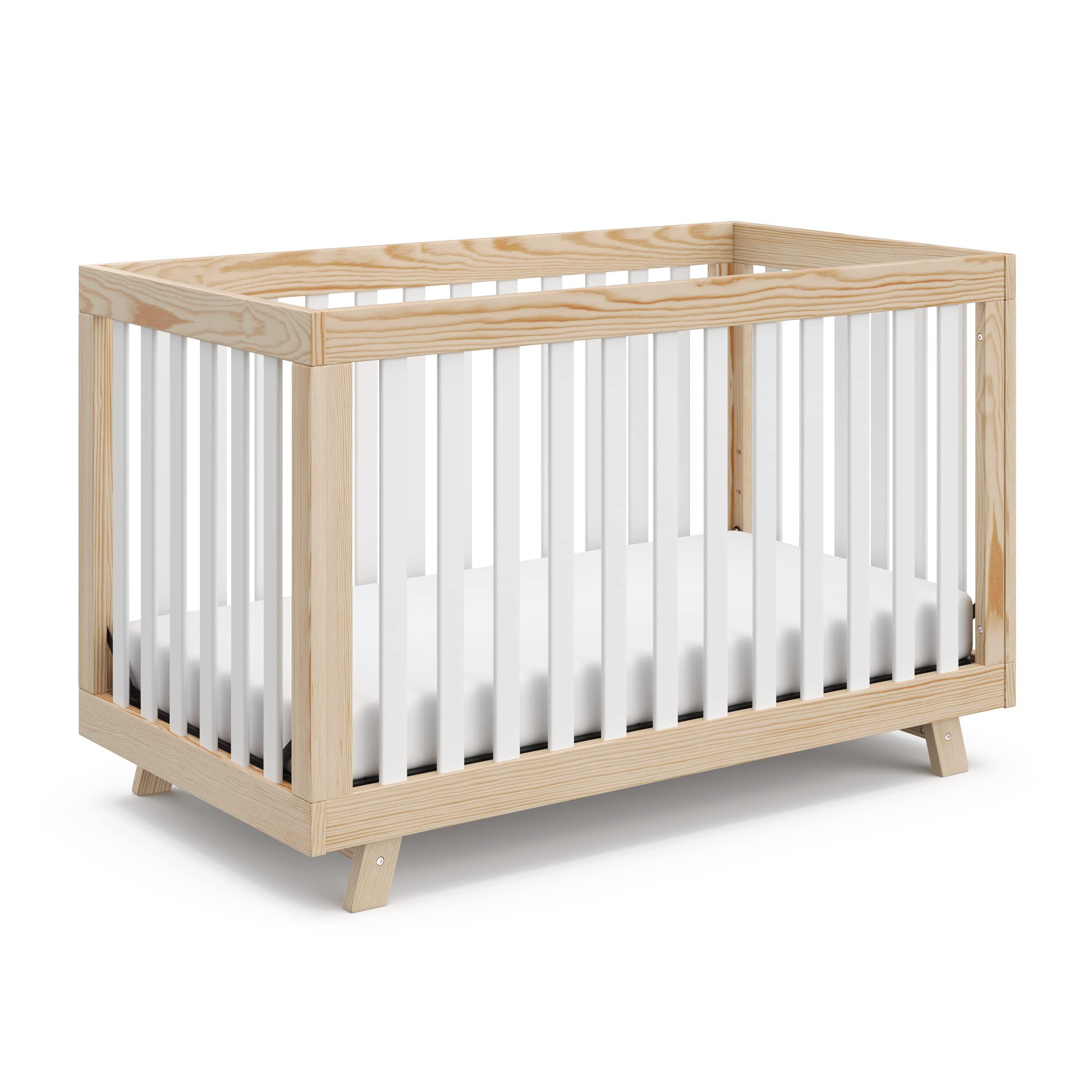Storkcraft Beckett 3-in-1 Convertible Crib (Natural with White Slats) – Converts from Baby Crib to T | Amazon (US)