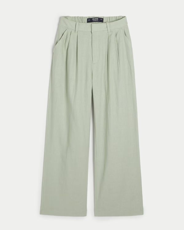 Hollister Livvy Ultra High-Rise Linen Blend Wide-Leg Pants | Hollister (US)