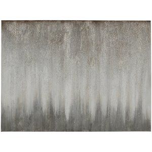 Bowery Hill Wrapped Canvas Wall Painting in Silver and Gray | Cymax