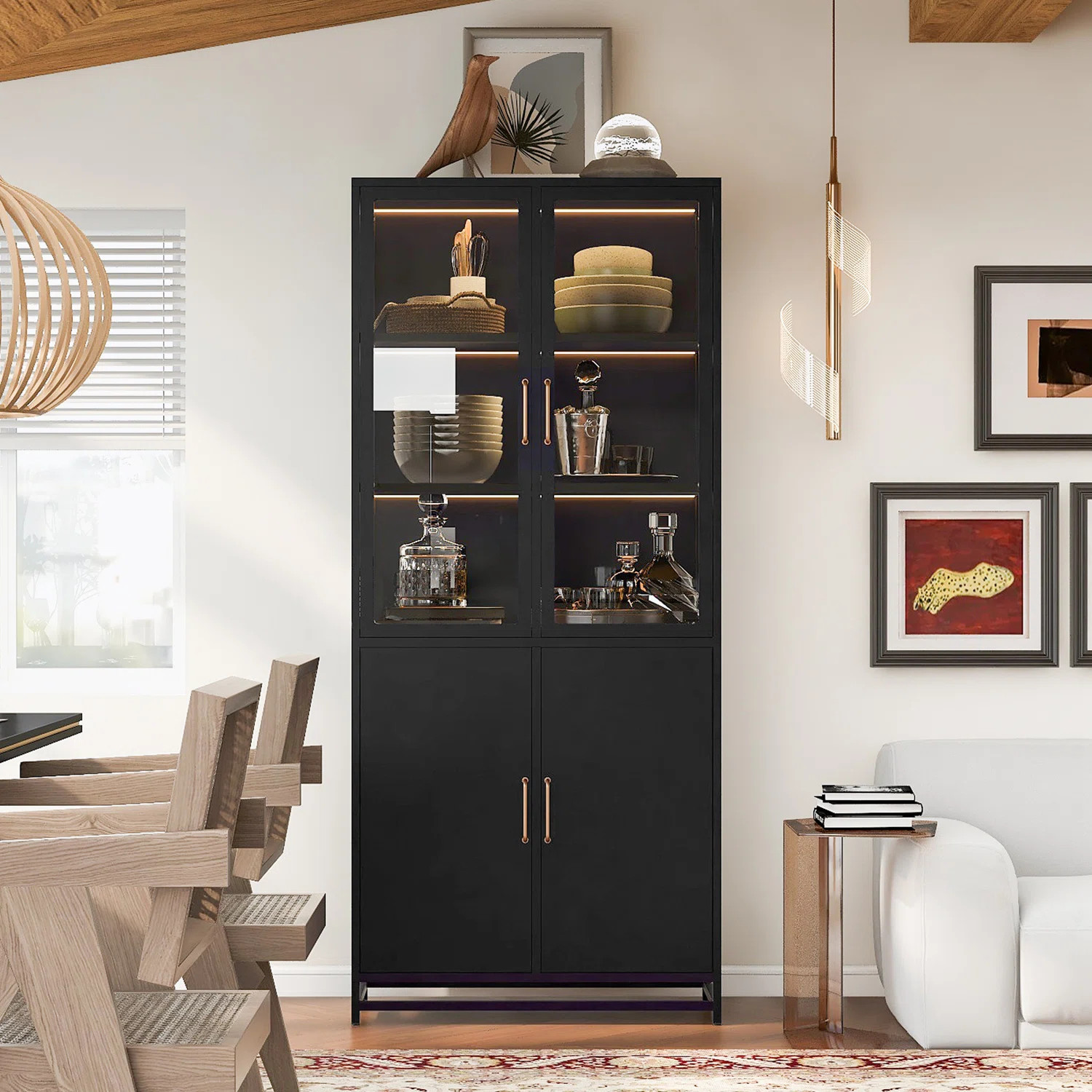 Latitude Run® Accent cabinet with four doors and metal handles | Wayfair | Wayfair North America