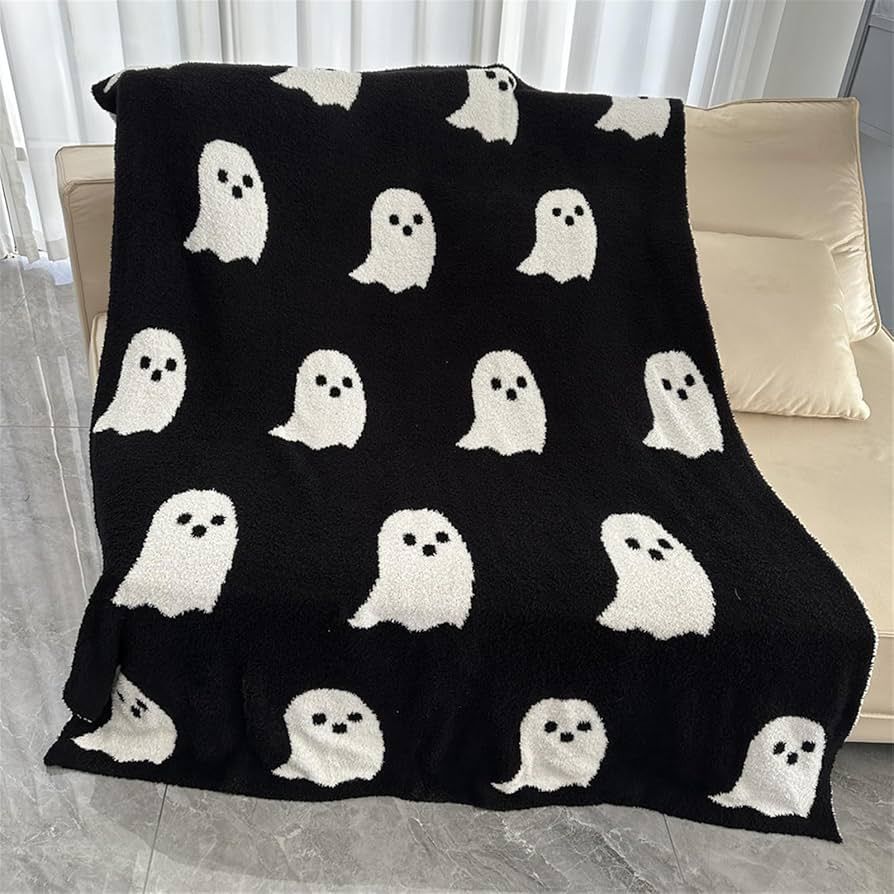 Pink Ghost Blanket, Reversible Soft Halloween Blanket, Cute Halloween Ghost Throw Blanket, Hallow... | Amazon (US)