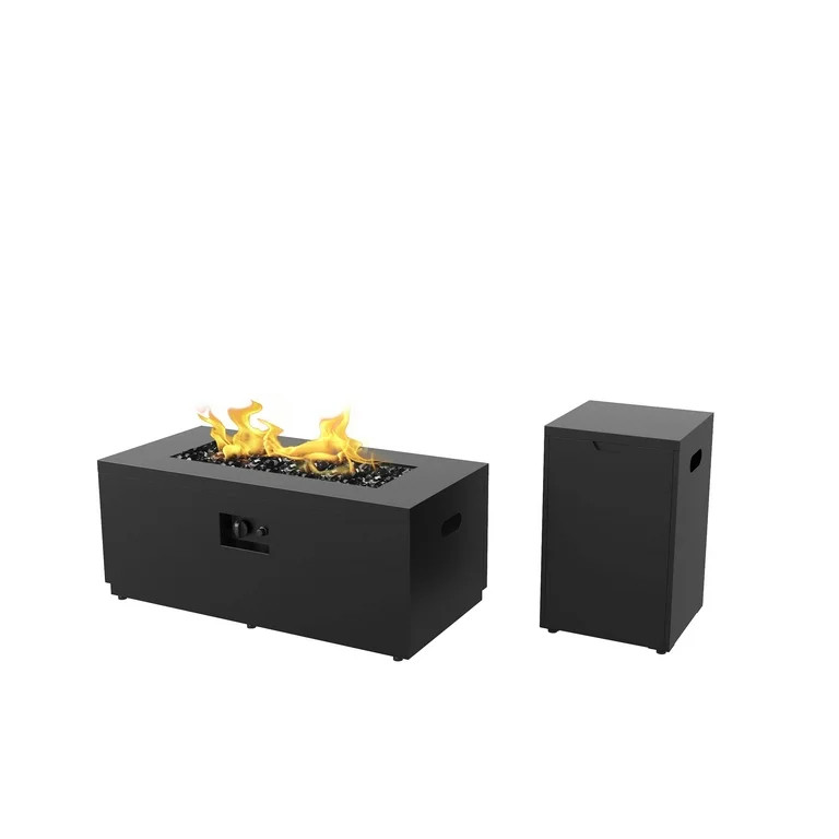 Better Homes & Gardens 42" Rectangle Gas Fire Pit, Black | Walmart (US)