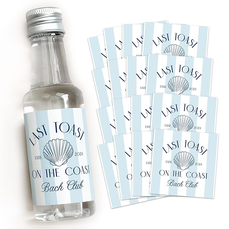 Last Toast on the Coast - 50 mL Bachelorette Liquor Labels - Coastal Bachelorette Party Favors - ... | Amazon (US)