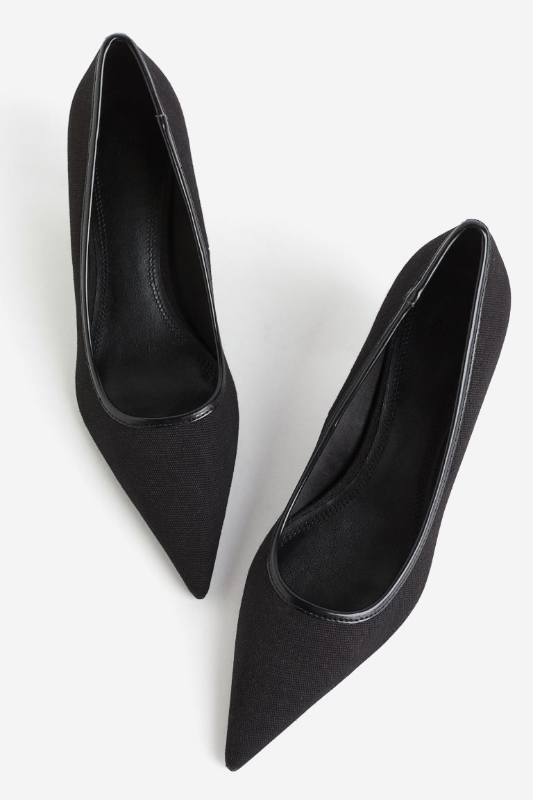 Canvas court shoes - Black - Ladies | H&M GB | H&M (UK, MY, IN, SG, PH, TW, HK)