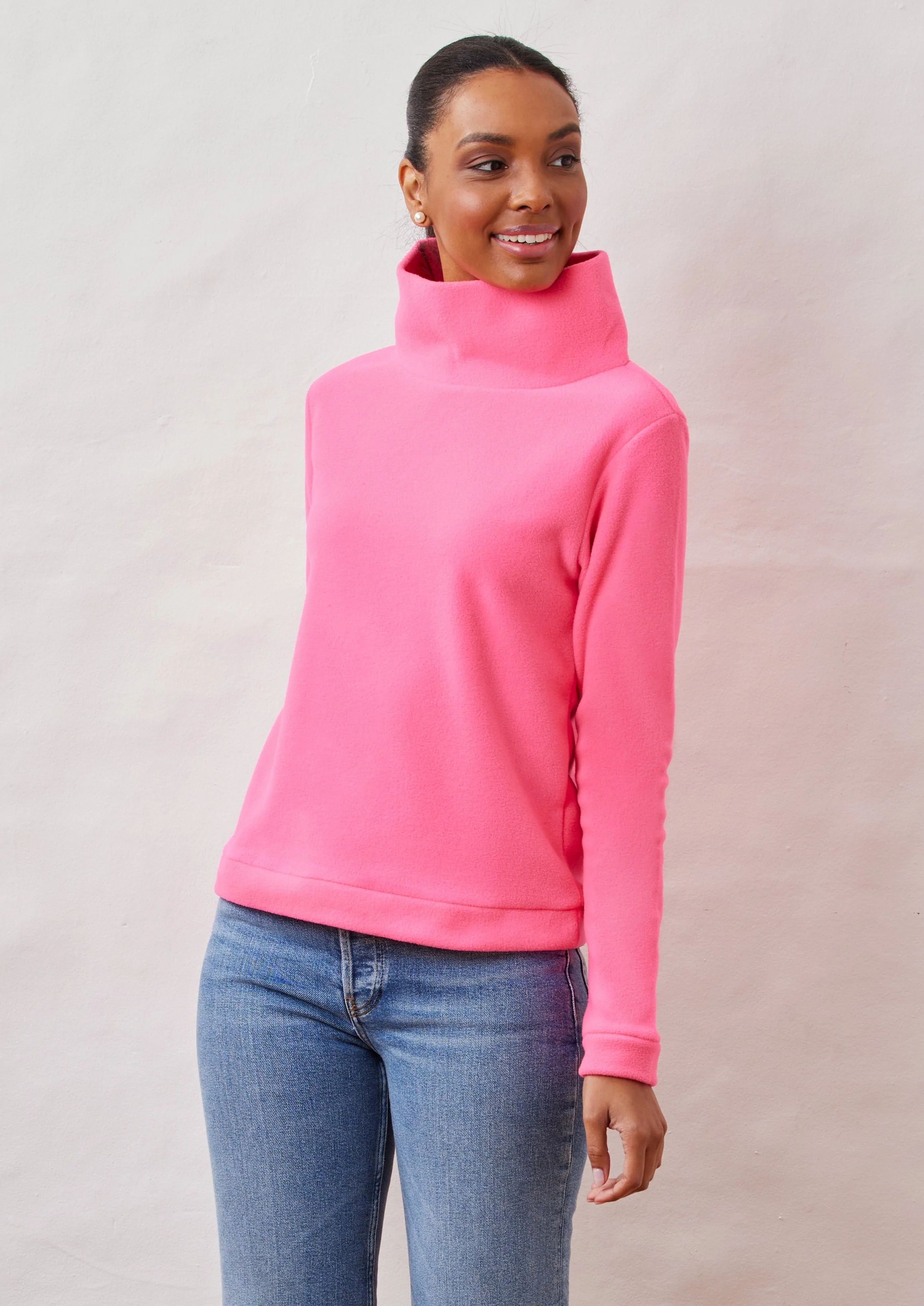 Park Slope Turtleneck (Neon Pink) | Dudley Stephens