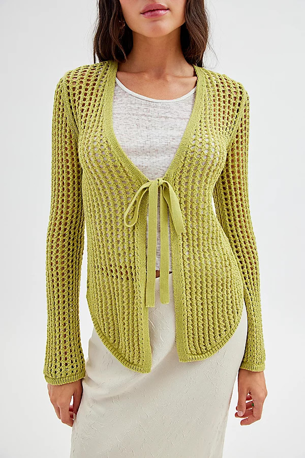 Joleen Open-Knit Flyaway Cardigan | Urban Outfitters (US and RoW)