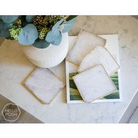 Gold Plated Crystal Quartz Coasters - Set Of 4 | Etsy (US)