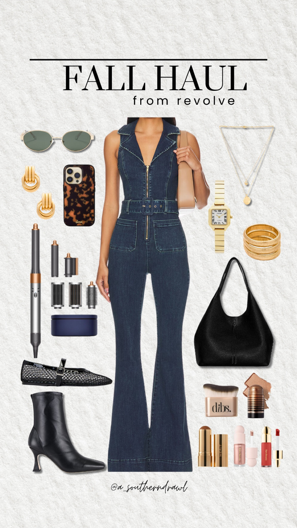a fall haul from revolve!✨🤎 I am loving this denim jumpsuit and would be so cute to pair with sandals, flats, or boots! Jewelry on sale!!

revolve, fall finds, fall outfit inspo, country concert outfit, gold jewelry, electric picks jewelry, sale alert, dibs beauty, rare beauty, glowy makeup faves, fall fashion inspo, Grace White, A Southern Drawl

#LTKStyleTip #LTKSaleAlert #LTKSeasonal