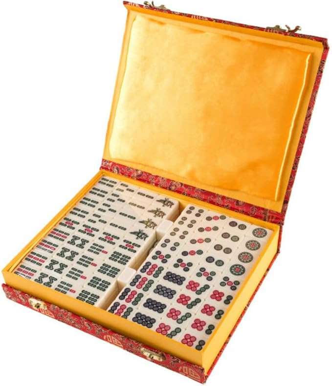Hey! Play! Chinese Mahjong Game Set with 146 Tiles, Dice, and Ornate Storage Case for Adults, Kid... | Amazon (US)