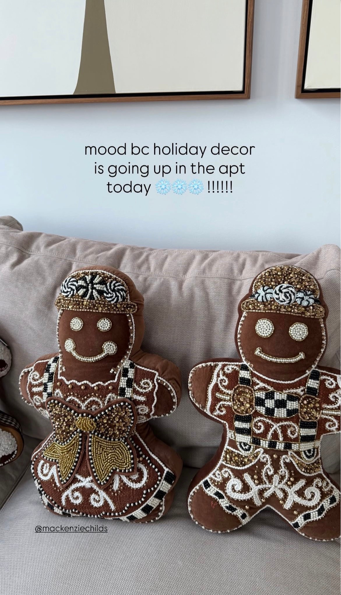 mood bc the holiday decor is going up in the apt today ❄️❄️❄️❄️ !!!! cutest gingerbread man couch pillows ever!

#LTKHome #LTKHoliday #LTKSeasonal