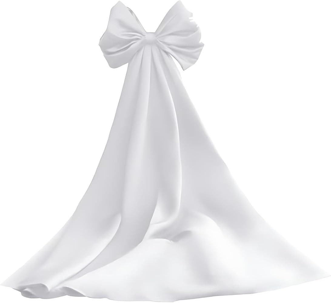 Satin Big Bow Cape for Wedding Dress Detachable Sleeves Train Long Separate Double Knot Sleeves f... | Amazon (US)