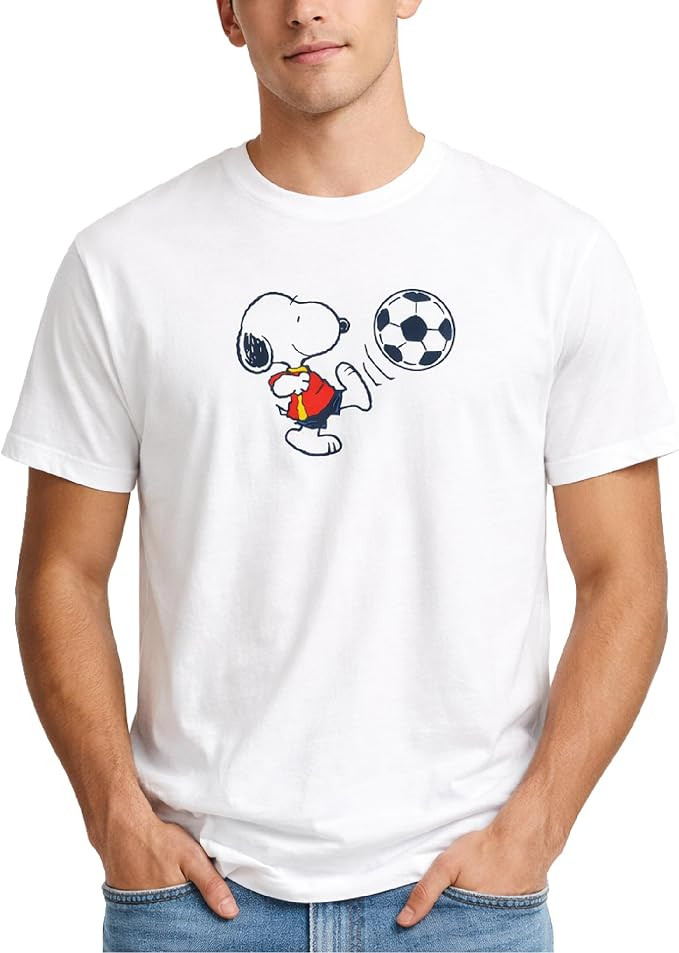 Peanuts Snoopy Mens Graphic T-Shirts - Snoopy All Over Print Crewneck Short Sleeve Unisex Tshirts... | Amazon (US)