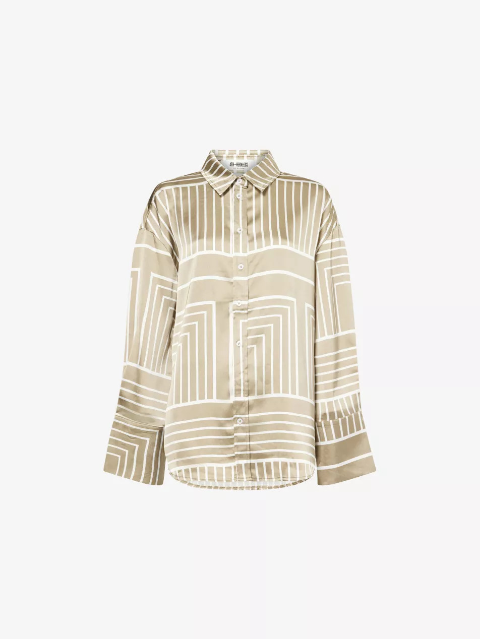 Amira Geometric-Print Woven Shirt | Selfridges