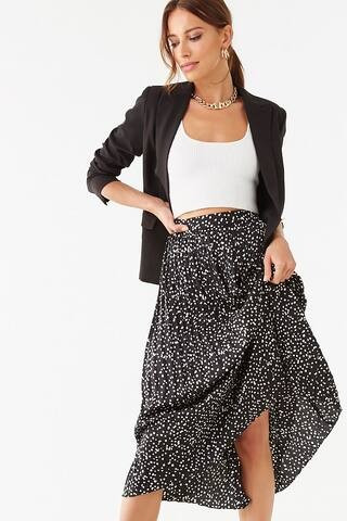 Dot Print Pleated Midi Skirt | Forever 21 (US)
