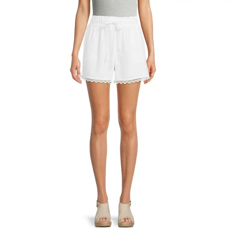 Time and Tru Women's Linen Blend Shorts | Walmart (US)