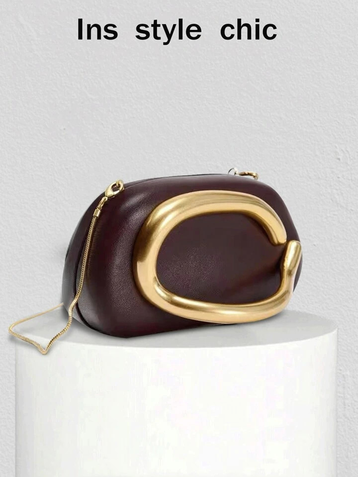Stylish And Simple Metal Buckle Decorative Clutch Bag, Dinner Bag, European And American Retro Di... | SHEIN