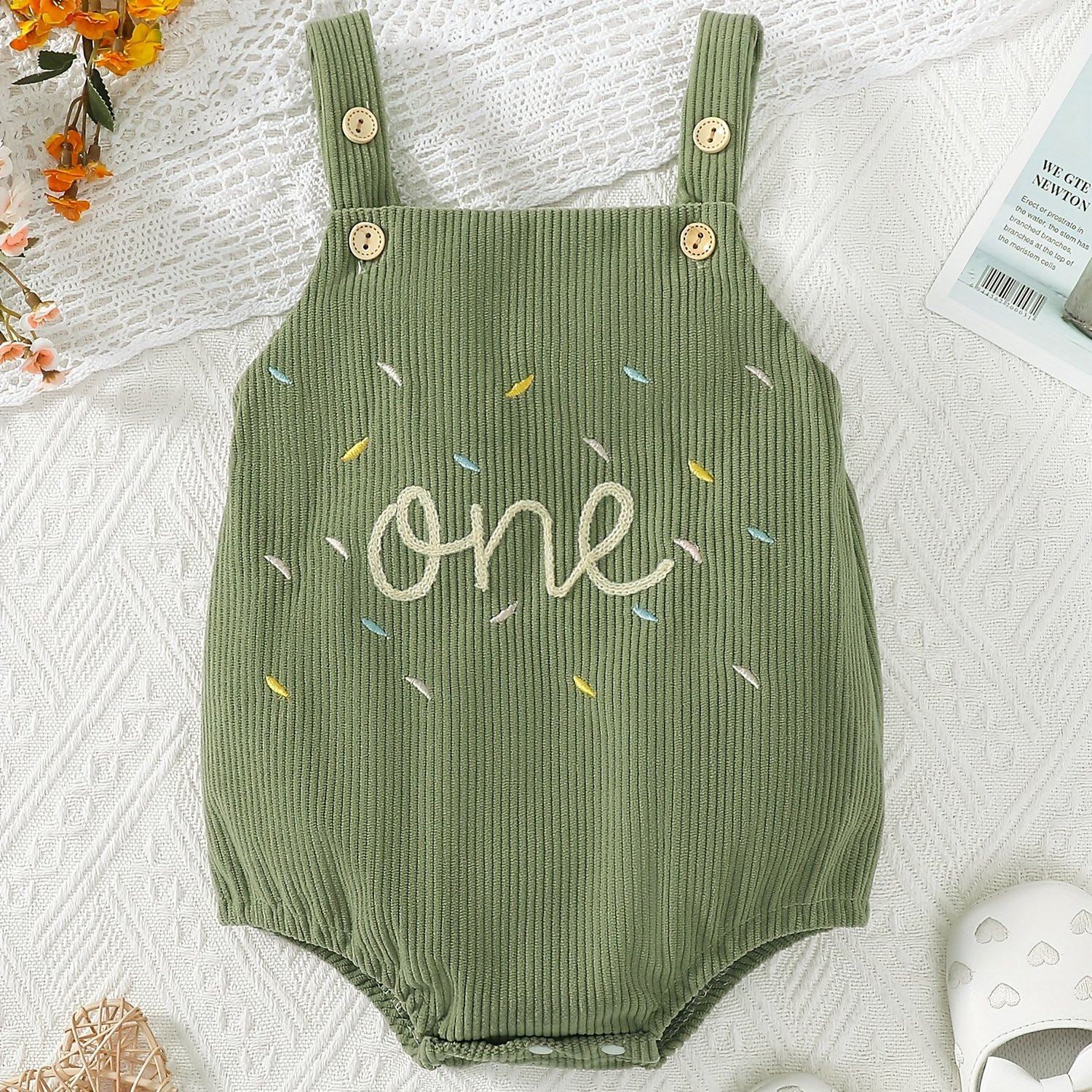 cute corduroy onesie embroidery regular fit toddler romper - Temu Canada | Temu Affiliate Program