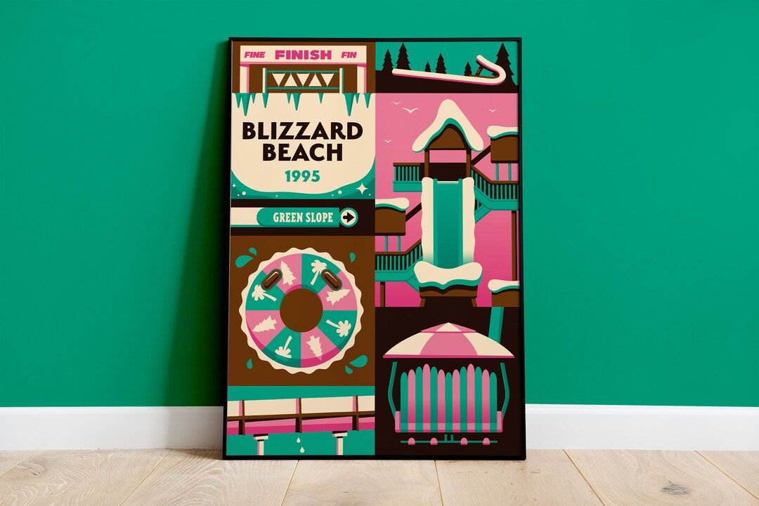 Blizzard Beach Retro Art Print Disney World Inspired Art - Etsy | Etsy (US)