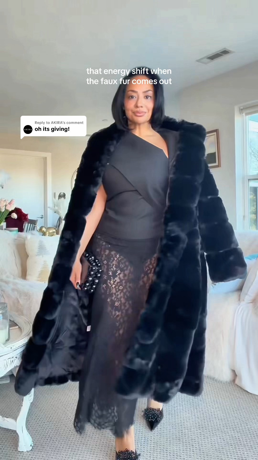 We love a faux fur coat hunny 😍🖤

Sizing - I usually wear a M or L in outerwear and I got an L/XL in this and it’s the perfect lightly oversized fit. 

#LTKPetite #LTKMidsize #LTKOver40