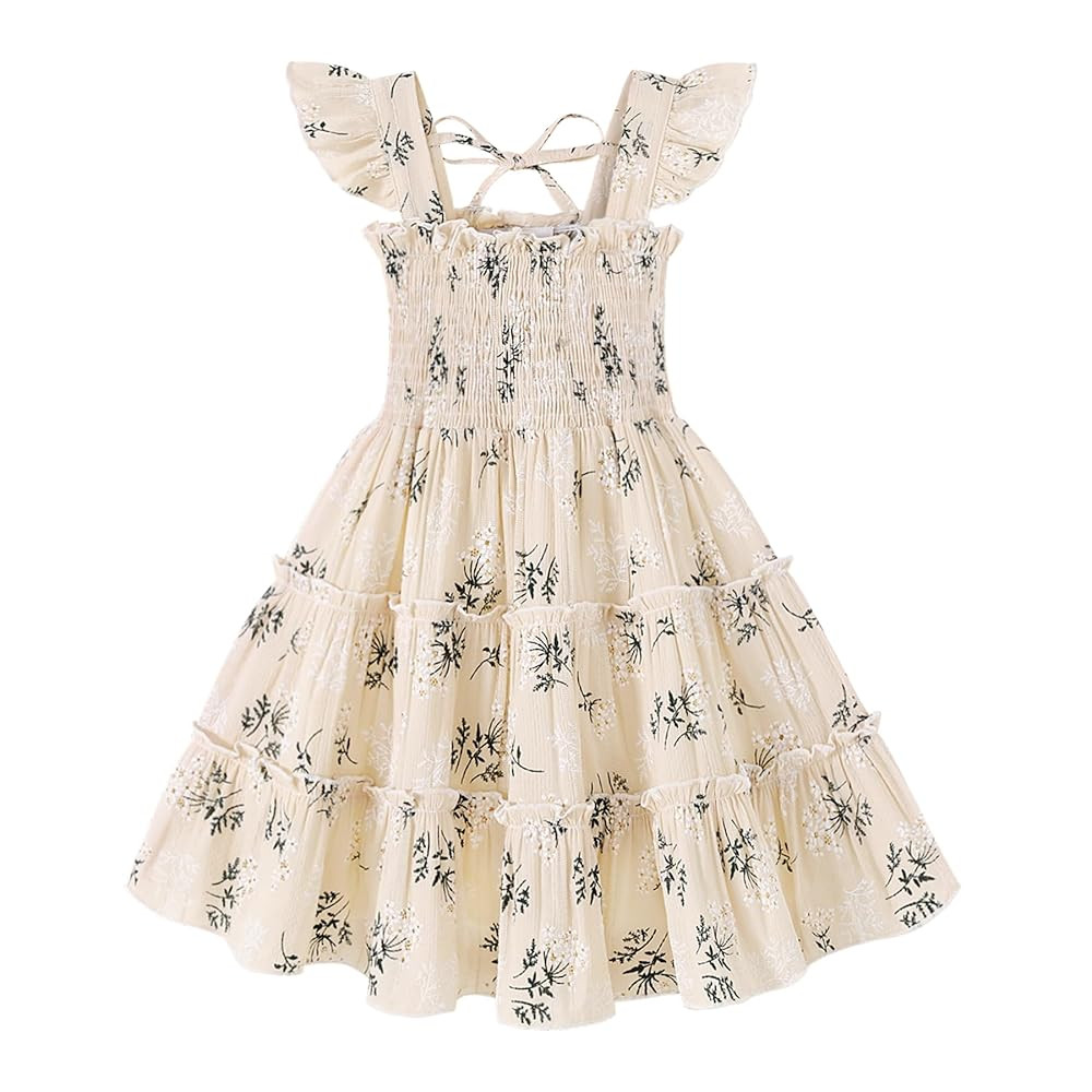 YOUNGER TREE Toddler Girl Dress Baby Girls Summer Clothes Ruffle Sleeve Floral Smock Beach Boho D... | Amazon (US)