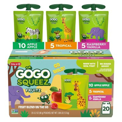 GoGo SqueeZ Fruit Discovery Safari Fruit Pouches - 64oz/20ct | Target