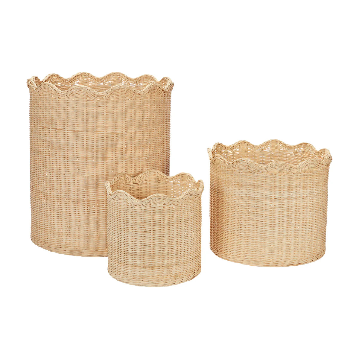 Wavy Wicker Everything Basket, Set of 2 | Amanda Lindroth