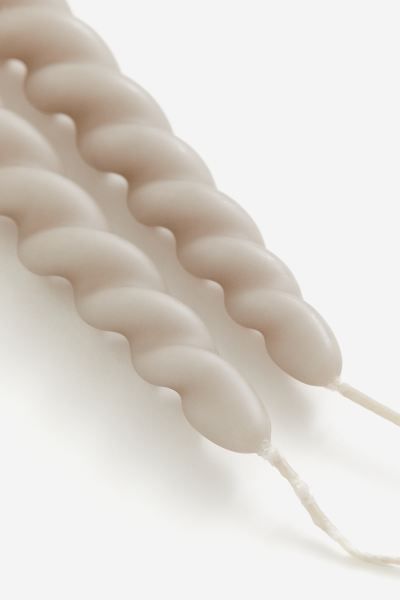 2-pack Spiral Candles - Light beige - Home All | H&M US | H&M (US + CA)