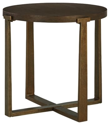 Signature Design by Ashley Balintmore Round End Table, Brown/Gold Finish | Walmart (US)