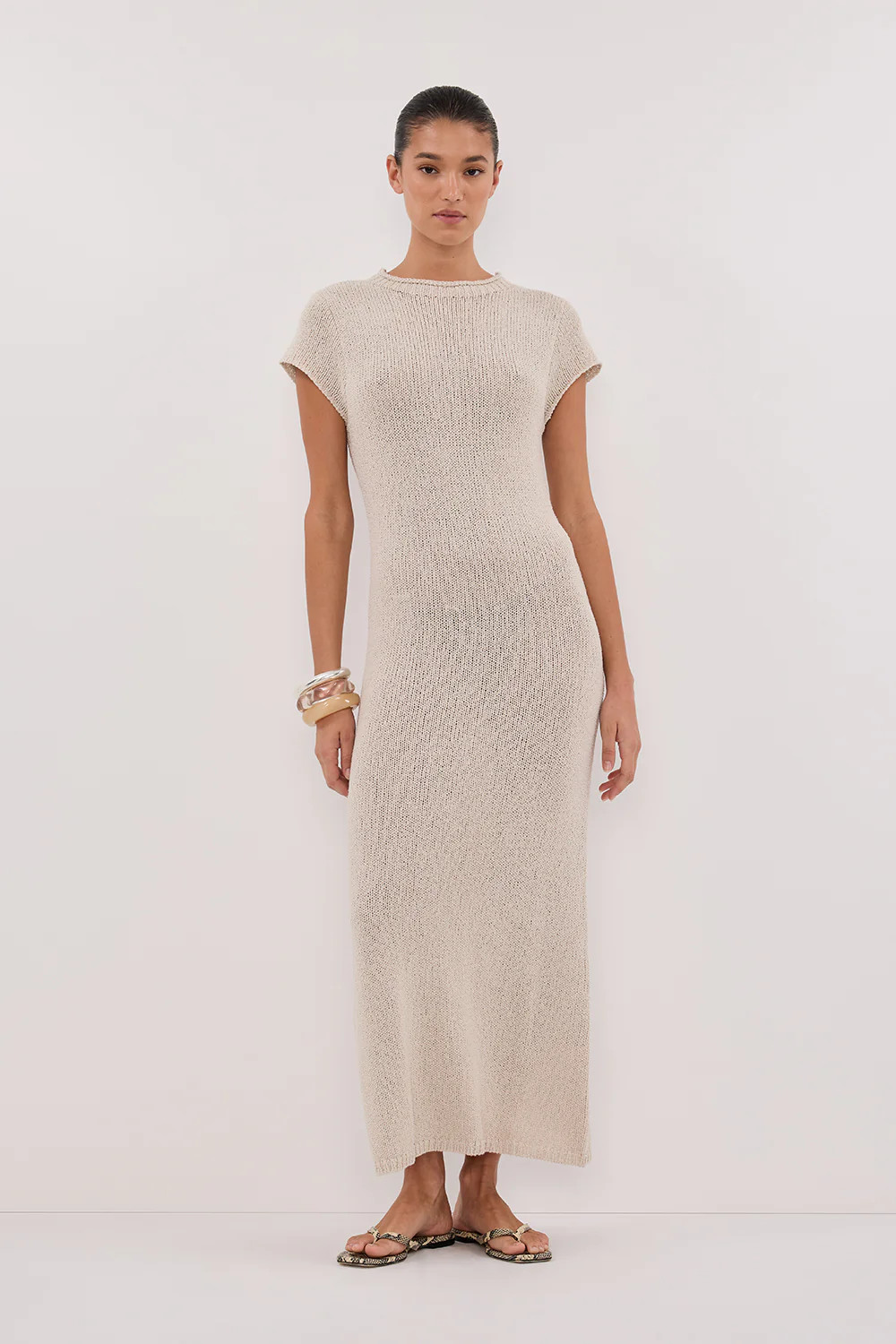 LEO CHALK KNIT MIDI DRESS | DISSH