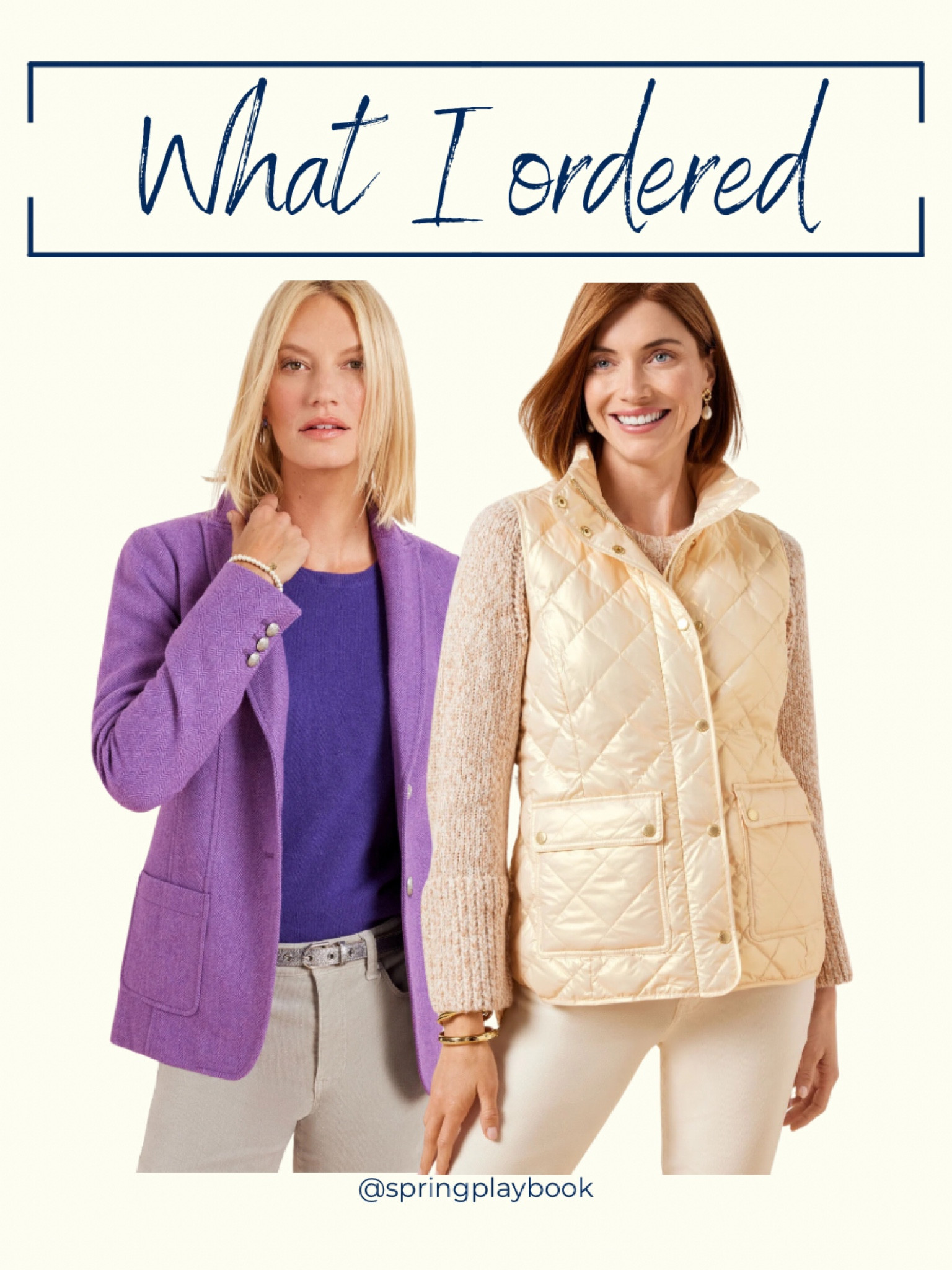 It was game over as soon as I saw this warm PEARLIZED vest!!! I couldn’t resist. One of my fav vests is from Talbots. I appreciate that they list the length on their site. I take a petite in the vest. I also just could not resist this purple after regretting missing out on the linen blazer this spring. 

I’ll share other items that are on my list as well!

#createdcolorful #createdcolorfulspring #hocspring #tcispring #pcaspring #lightspring #warmspring #truespring #brightspring #clearspring #paintboxspring #bluespring

#LTKGiftGuide #LTKFindsUnder100 #LTKSaleAlert