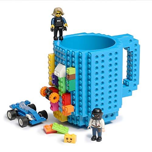 POXIWIN Build-on Brick Coffee Mug,Creative DIY Building Blocks Cup with 3 Packs of Blocks randoml... | Amazon (US)