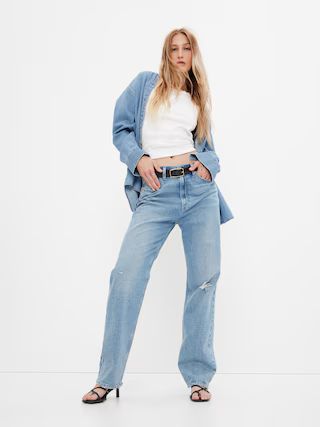 High Rise Organic Cotton &apos;90s Loose Jeans with Washwell | Gap (US)
