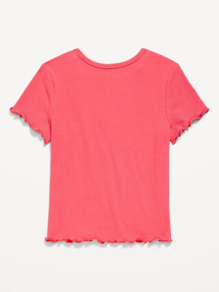 Short-Sleeve Lettuce-Edge T-Shirt for Toddler Girls | Old Navy (US)