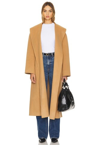 AEXAE Cashmere Wrap Coat in Tan from Revolve.com | Revolve Clothing (Global)