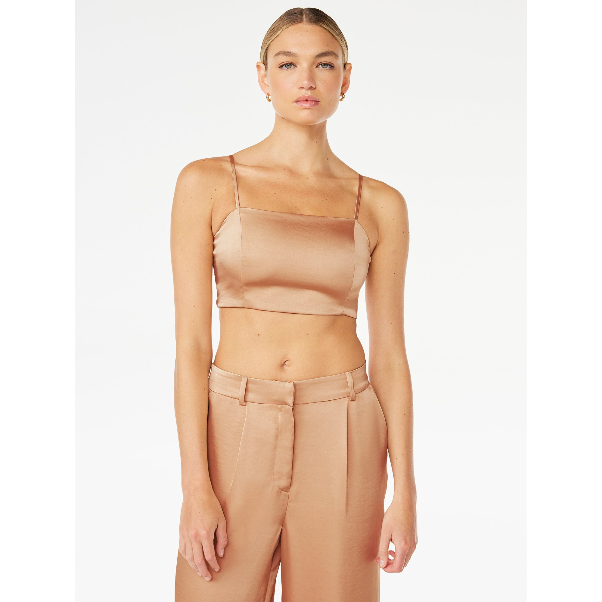 Scoop Women’s Cropped Satin Tank Top, Sizes XS-XXL | Walmart (US)