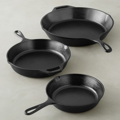 Lodge Seasoned Cast Iron Skillets, Set of 3, 8", 10" & 13" | Williams-Sonoma