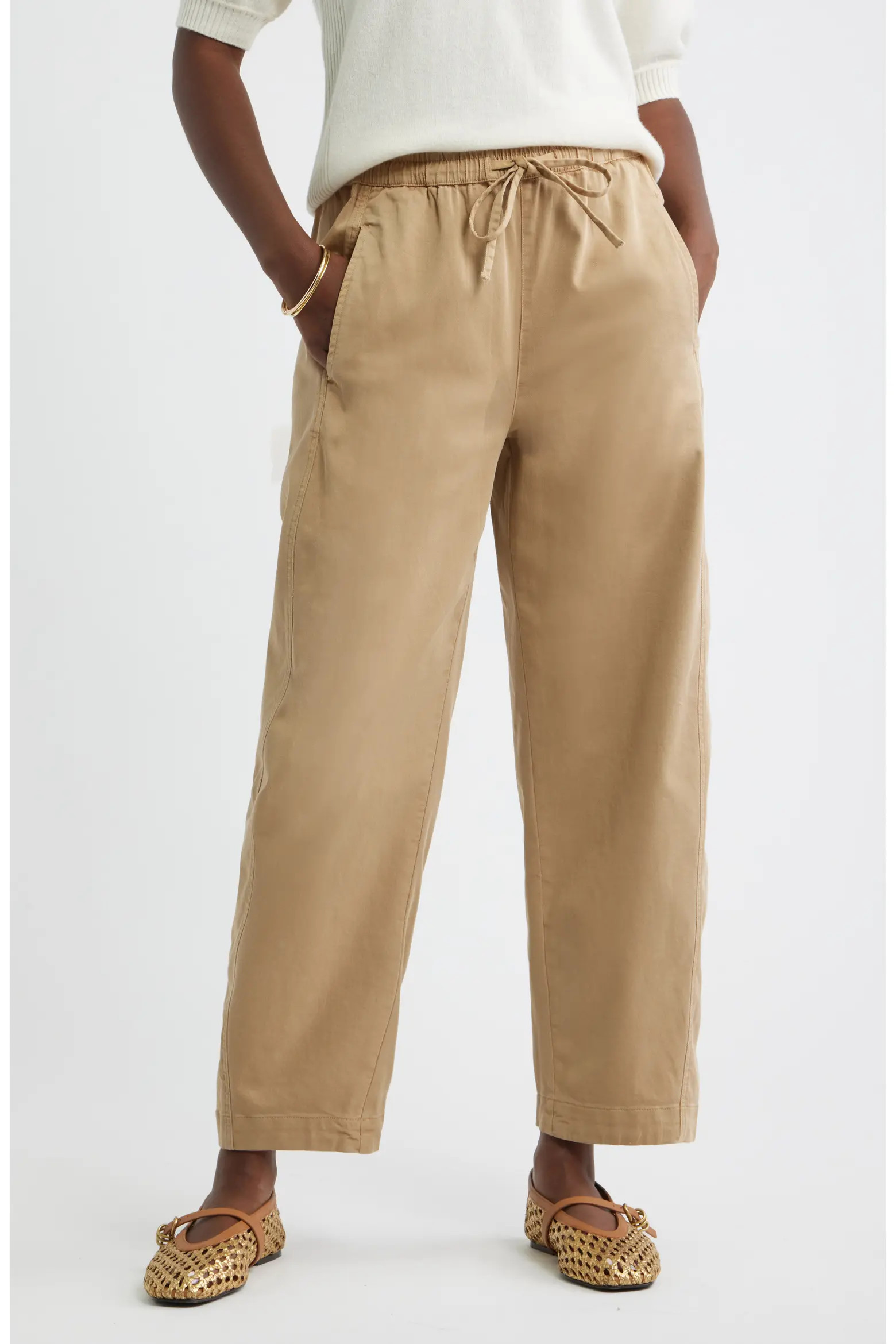 Caslon® Pull On Barrel Leg Ankle Pants (Women) | Nordstrom | Nordstrom