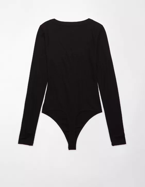 AE Long-Sleeve Scoop Bodysuit | American Eagle Outfitters (US & CA)