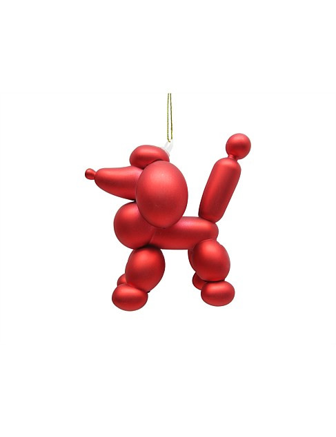 David Jones 10cm Red Ballon Poodle Shatterproof Ornament | David Jones | David Jones (Australia & New Zealand)