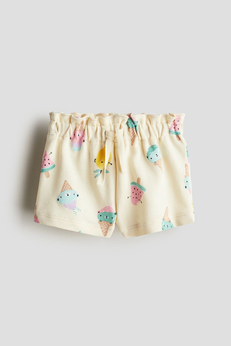 Cotton Shorts - Regular waist - Short - Light yellow/ice cream - Kids | H&M US | H&M (US + CA)