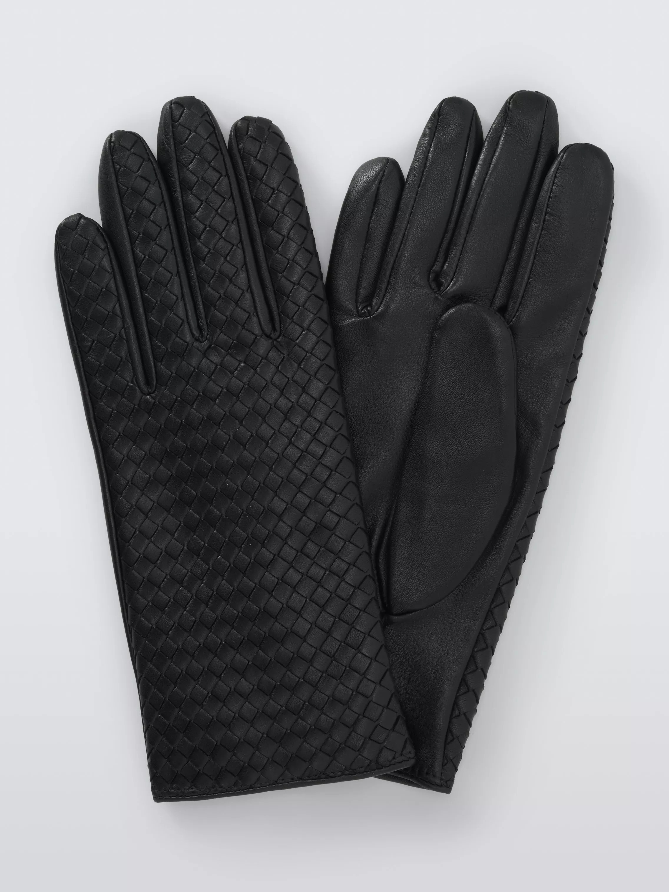 John Lewis Woven Leather Cashmere Lined Gloves | John Lewis (UK)
