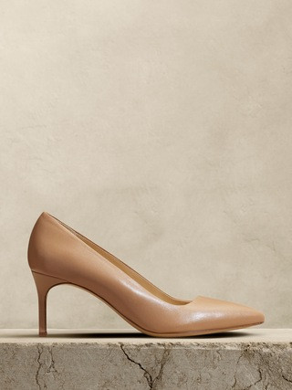 Arden Mid-Heel Leather Pump | Banana Republic (US)