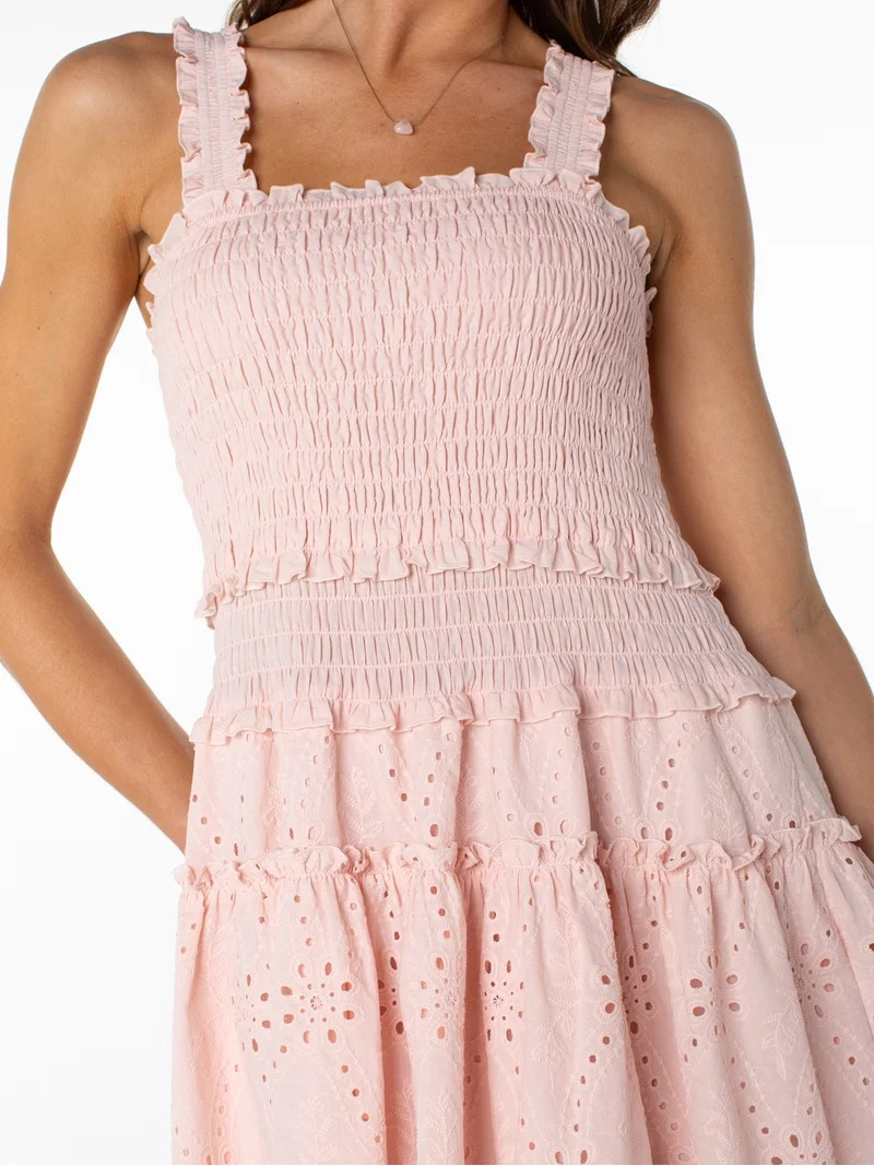 Celebrity Pink Women's and Women's Plus Smocked Ruffle Mini Dress, Size XS-4X | Walmart (US)