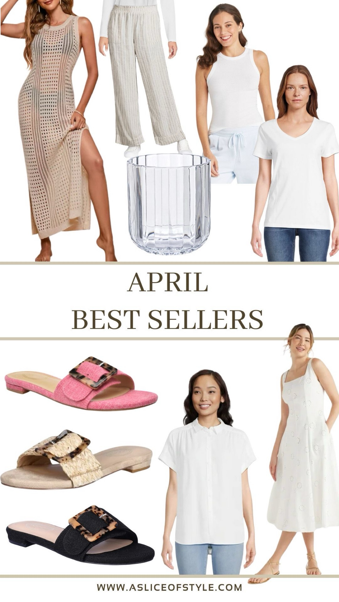 You guys are as READY for summer as I am! This month, we loved the buckle sandals that go with everything, the beautiful eyelet dress, mesh swimsuit coverup, and the fun striped linen pants. You guys also went crazy for some basic white tee staples: v-neck, tank, and the darling button-down camp shirt! 

Spring fashion / Spring outfit  / Walmart fashion / Affordable / Budget / Women's Casual Outfit / Classic Style / Women’s Dressy Outfit / Elevated Style / Home Goods / Swimwear / Beachwear / Travel / Wedding / Bridal / Basics / Staples

#LTKSeasonal #LTKfindsunder50 #LTKshoecrush