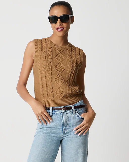 Cable-knit sweater-vest | J.Crew Factory