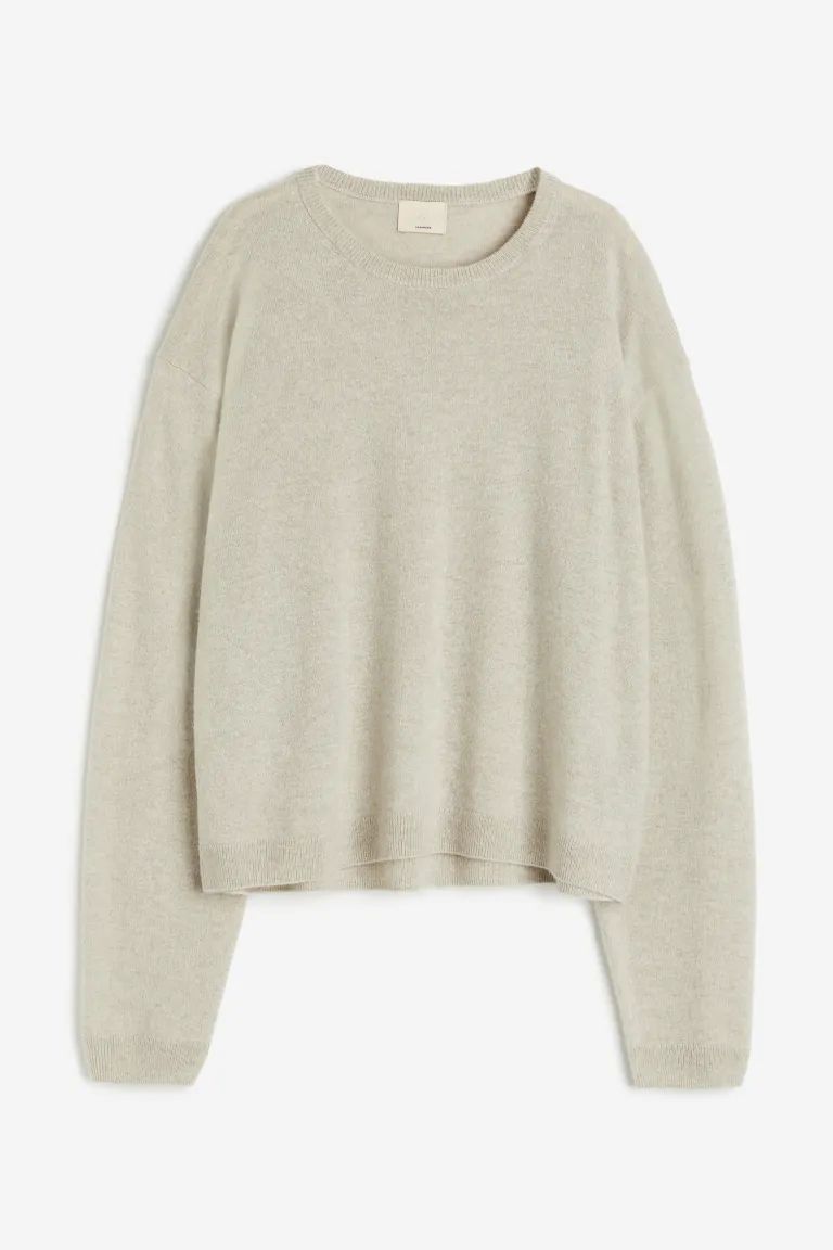 Fine-knit cashmere jumper - Light beige marl - Ladies | H&M GB | H&M (UK, MY, IN, SG, PH, TW, HK)