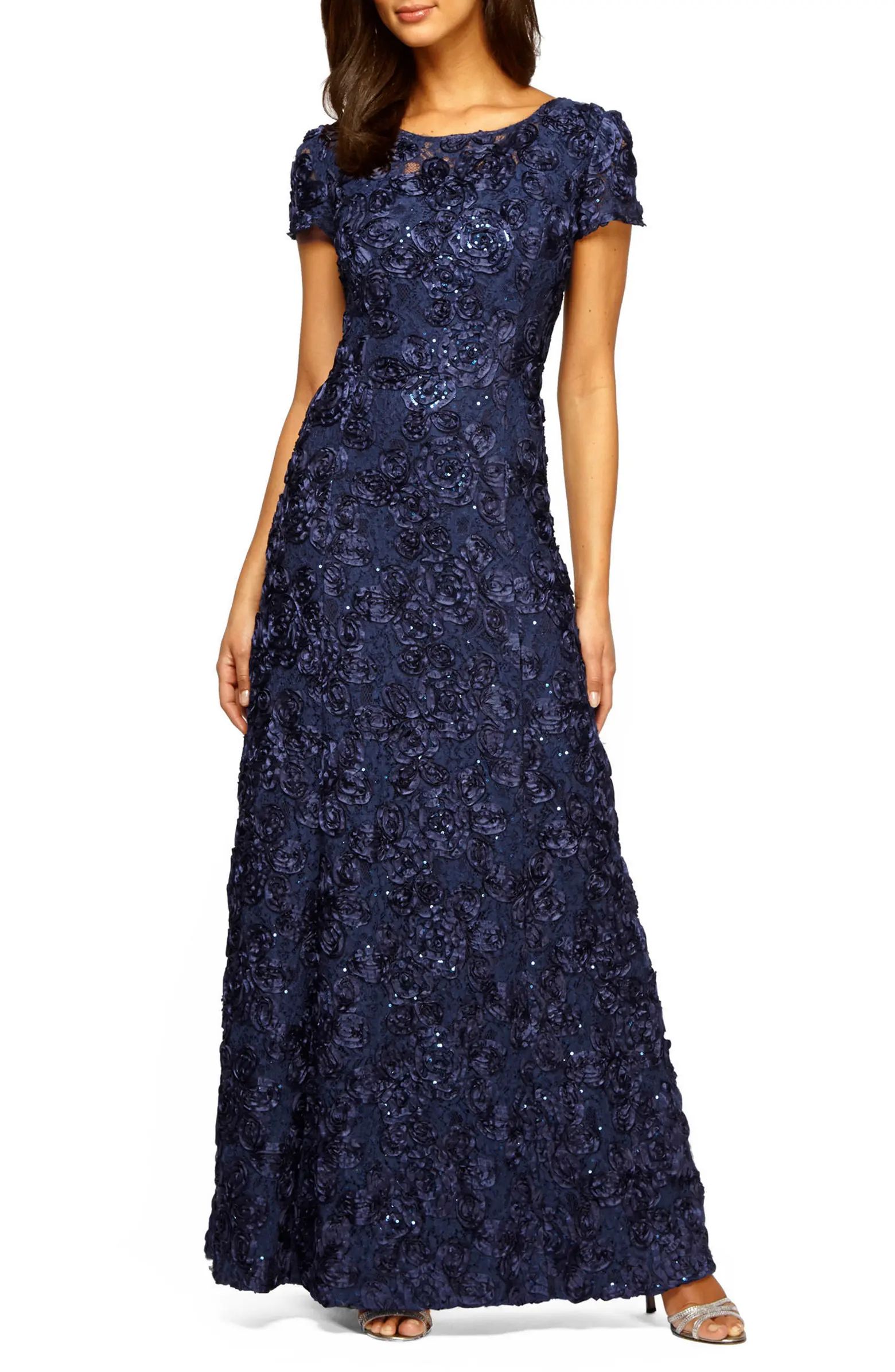 Embellished Lace A-Line Evening Gown | Nordstrom