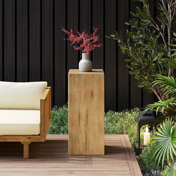 Christopher Knight Home Bard 33.75" Square Living Room Side Table, Wood-Like Distressed Finish En... | Amazon (US)